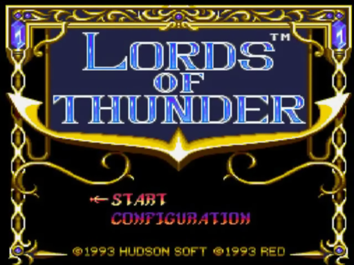 Lords of Thunder title screen for TurboGrafx CD